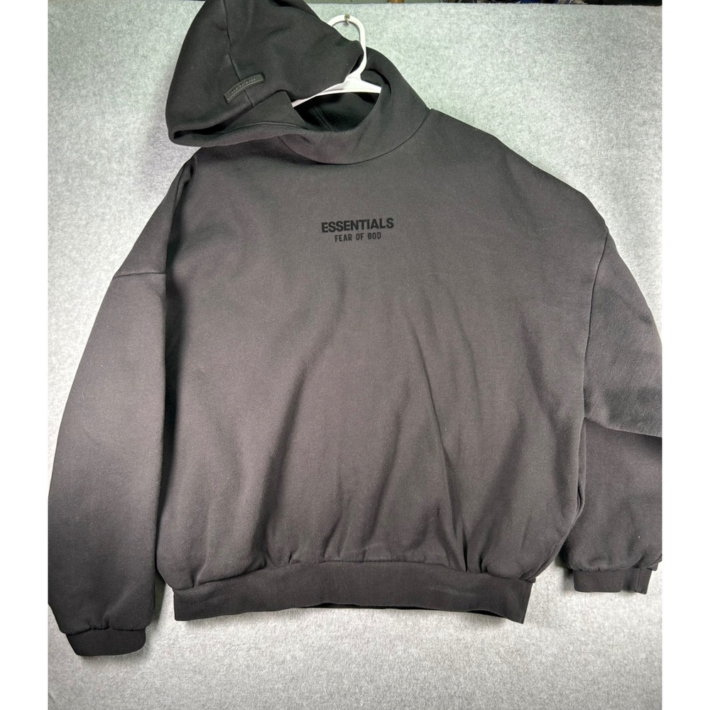 Fear of God Essentials Hoodie Gray Boxy Pullover Men Size L Baggy Fit